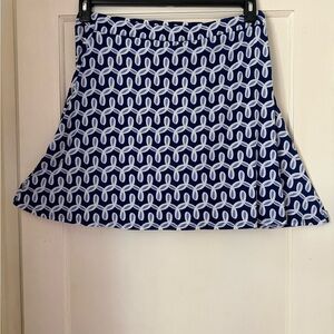 Leota Navy and White A-Line Skirt